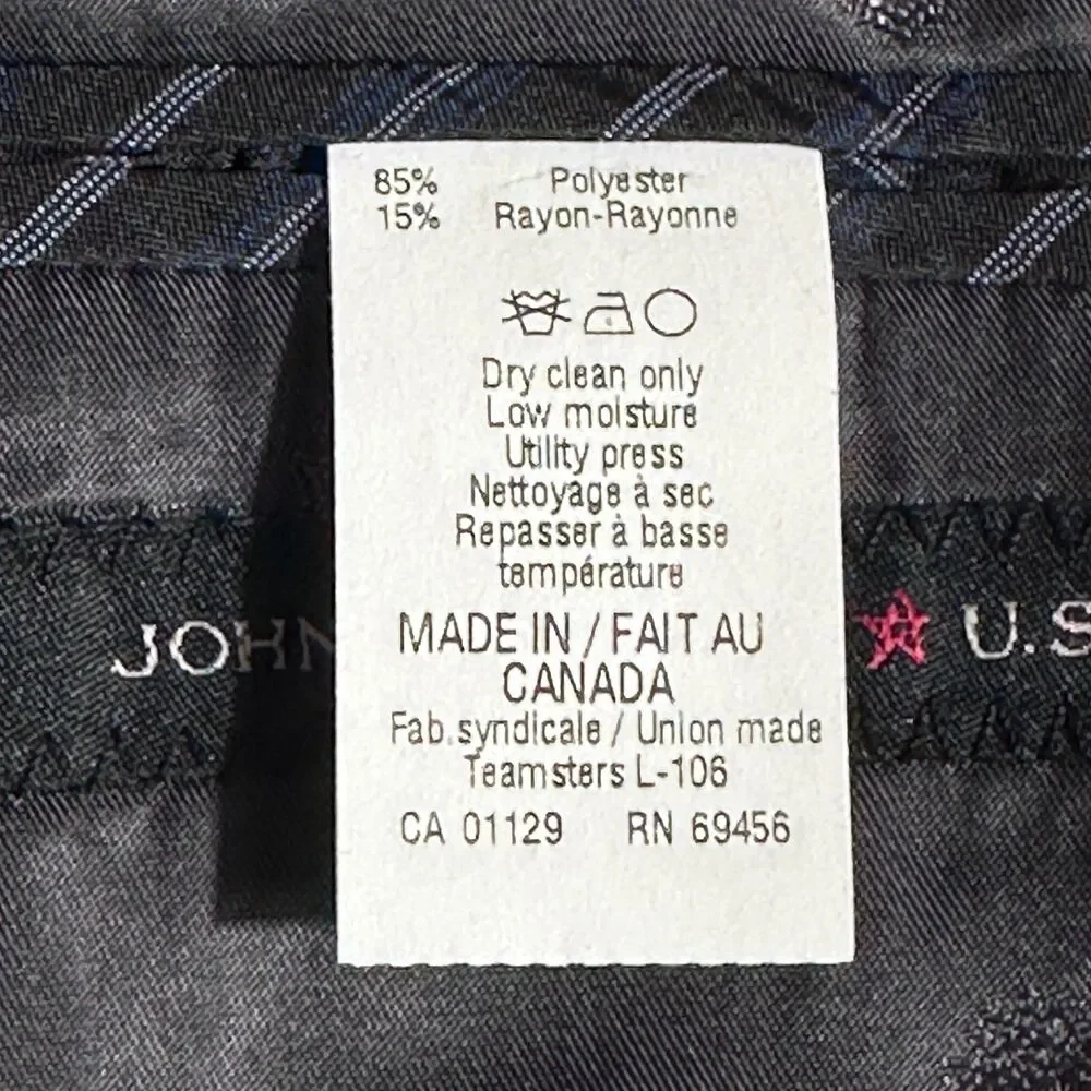 JOHN VARVATOS USA Mens Blazer 38R Sport Coat Two Button Suit Jacket Gray Wool